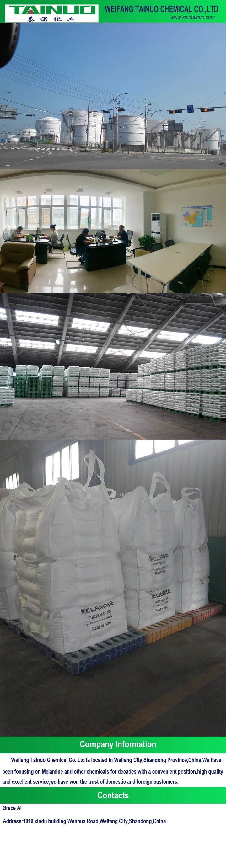 Melamine 99.8% Purity Used for Coating